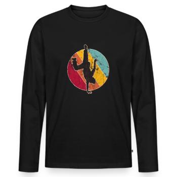 Breakdance B-Boy Geschenk - Männer Premium Bio Langarmshirt - Schwarz - Vorne - Nico (187cm)