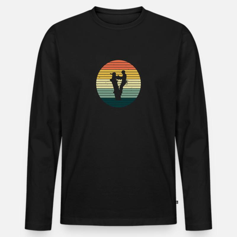 Baumpflege Baumfäller Baumkletterer Geschenkidee - Männer Premium Bio Langarmshirt - Schwarz
