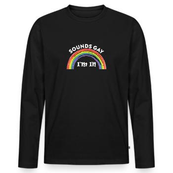 LGBT Gay - Sonne gay je suis dans - T-shirt manches longues Premium bio Homme - noir - Devant - Nico (187cm)