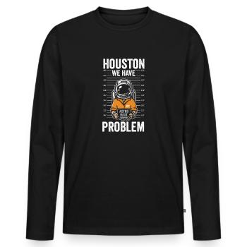 Astronaut moon outer space outer space planet galaxy - Men's Premium Organic Long Sleeve Shirt - black - Front - Nico (187cm)