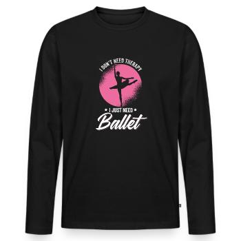 Ballet Ballet Ballet Ballet Danseuse de ballet Tütü chaussons - T-shirt manches longues Premium bio Homme - noir - Devant - Nico (187cm)