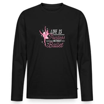 Ballet Ballet Ballet Ballet Danseuse de ballet Tütü chaussons - T-shirt manches longues Premium bio Homme - noir - Devant - Nico (187cm)