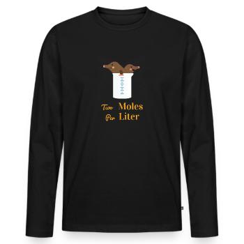 Two Moles Per Liter Chemistry Funny - Men's Premium Organic Long Sleeve Shirt - black - Front - Nico (187cm)