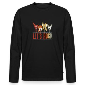 Rock guitar - Men's Premium Organic Long Sleeve Shirt - black - Front - Nico (187cm)