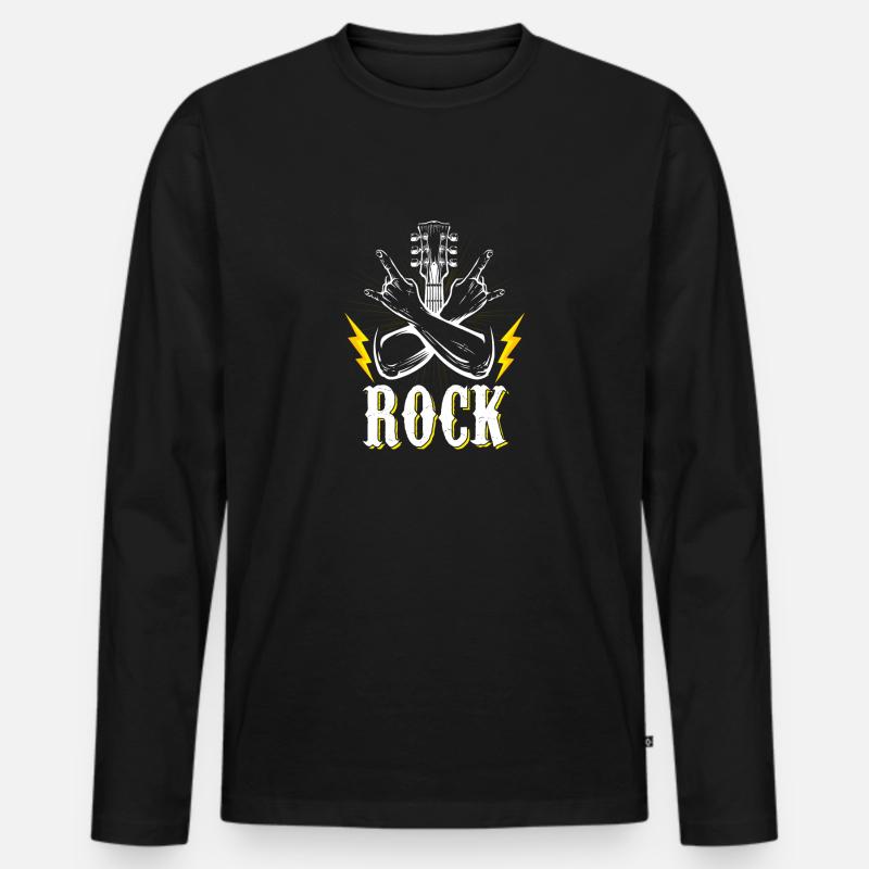 Rock'n'Roll - Männer Premium Bio Langarmshirt - Schwarz