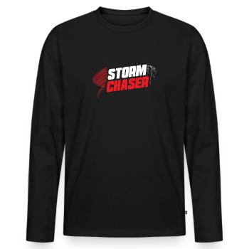 Storm Chaser Tornado Vêtements - T-shirt manches longues Premium bio Homme - noir - Devant - Nico (187cm)
