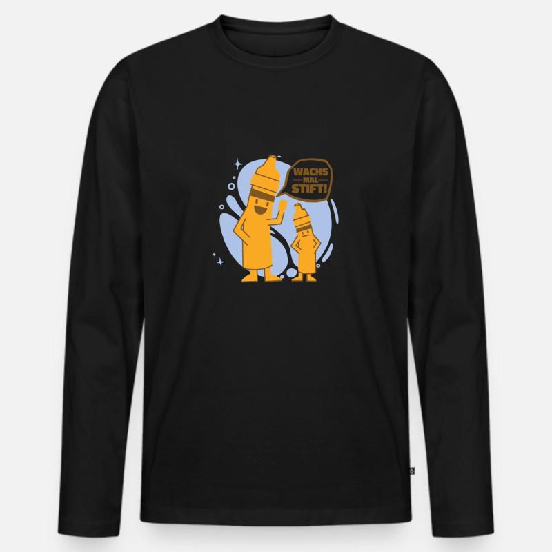 Stift Wachsmalstift Azubi Bruder Geschenkidee - Männer Premium Bio Langarmshirt - Schwarz