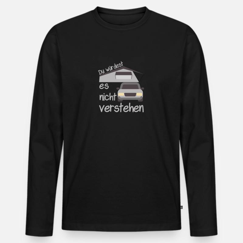 Dachzelt Camper - Männer Premium Bio Langarmshirt - Schwarz