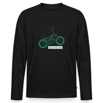 Motorbike Lover Bike Scooter Chopper - Men's Premium Organic Long Sleeve Shirt - black - Front - Nico (187cm)