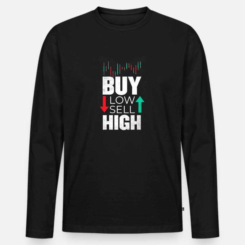 Day-Trading - Trading - Männer Premium Bio Langarmshirt - Schwarz