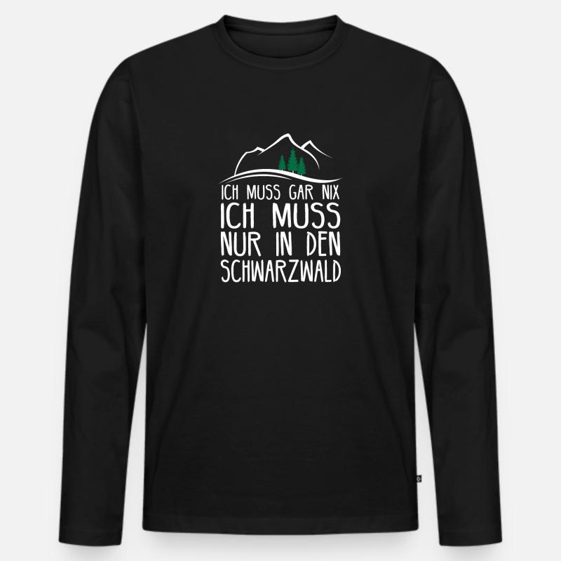 Schwarzwald Wandern Wald Geschenkidee - Männer Premium Bio Langarmshirt - Schwarz