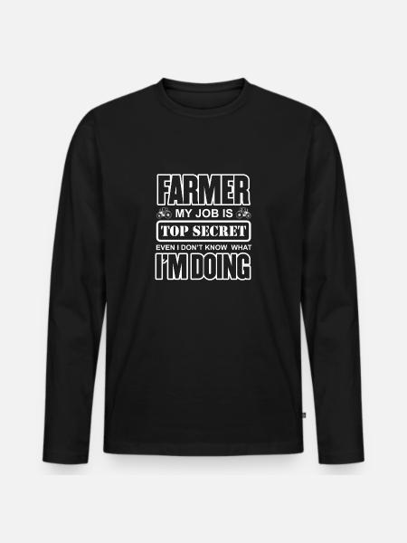 Farmer tractor farmer agriculture - Men's Premium Organic Long Sleeve Shirt - black