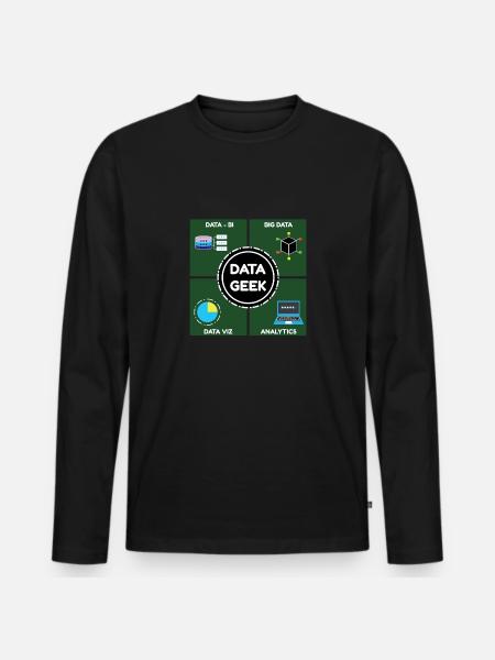 Talk Data To me Data Science and Datascientist - Men's Premium Organic Long Sleeve Shirt - black