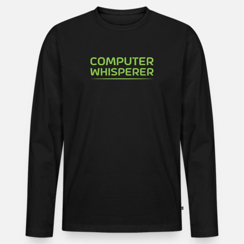 Computer Whisperer Nettes IT-Support-Geschenk - Männer Premium Bio Langarmshirt - Schwarz
