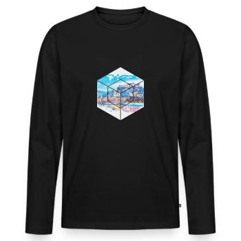 Salzbourg est connue pour ses Mozartkugeln - T-shirt manches longues Premium bio Homme - noir - Devant - Nico (187cm)