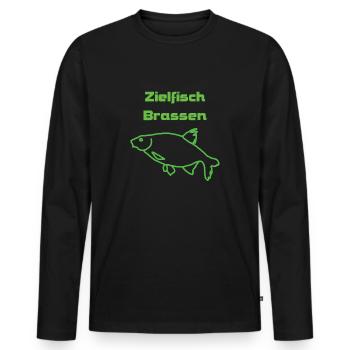 Zielfisch Brassen - Männer Premium Bio Langarmshirt - Schwarz - Vorne - Nico (187cm)