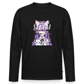 Notice Me Senpai - Japanese Anime - Men's Premium Organic Long Sleeve Shirt - black - Front - Nico (187cm)