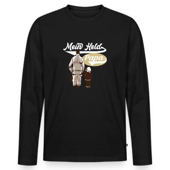 Feuerwehrmann Feuerwehr Papa Geschenk - Männer Premium Bio Langarmshirt - Schwarz - Vorne - Nico (187cm)