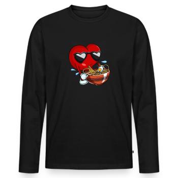 Valentinstag Jungen Ramen Japanisch - Männer Premium Bio Langarmshirt - Schwarz - Vorne - Nico (187cm)