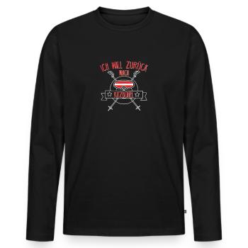 Idée cadeau ski Kitzbühel Autriche - T-shirt manches longues Premium bio Homme - noir - Devant - Nico (187cm)