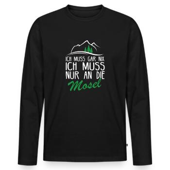 Mosel Eifel Wandern Fluss Winzer Geschenkidee - Männer Premium Bio Langarmshirt - Schwarz - Vorne - Nico (187cm)