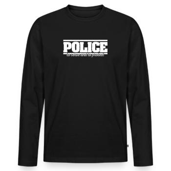 police - Men's Premium Organic Long Sleeve Shirt - black - Front - Nico (187cm)