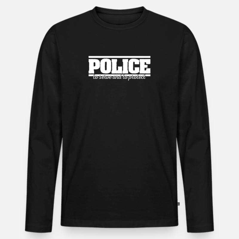 Polizei - Männer Premium Bio Langarmshirt - Schwarz