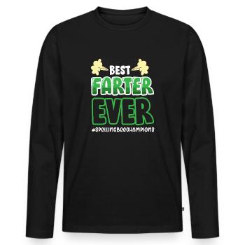 Funny bonus stepdad design for stepfather - Men's Premium Organic Long Sleeve Shirt - black - Front - Nico (187cm)