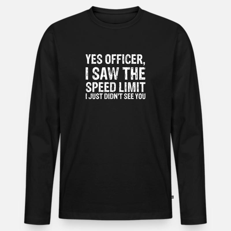 erlaubte Höchstgeschwindigkeit - Männer Premium Bio Langarmshirt - Schwarz