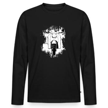 Schwalbe KR51 / Schwalbenfahrer / Ostalgie / Cyclomoteur - T-shirt manches longues Premium bio Homme - noir - Devant - Nico (187cm)