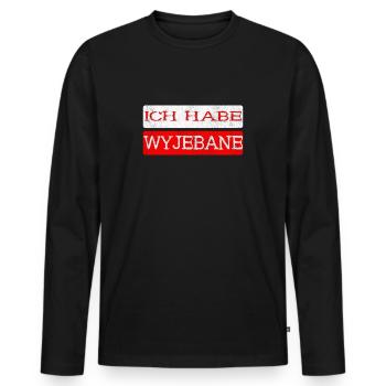 Polen Spruch - Ich habe Wyjebane Polska - Männer Premium Bio Langarmshirt - Schwarz - Vorne - Nico (187cm)