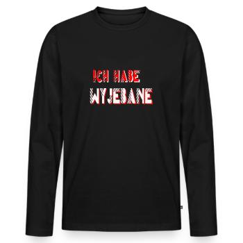 Polen Spruch - Wyjebane Polska - Männer Premium Bio Langarmshirt - Schwarz - Vorne - Nico (187cm)