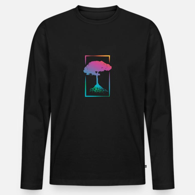 Mutter Natur - Männer Premium Bio Langarmshirt - Schwarz