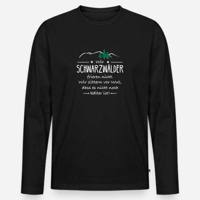 Schwarzwald Wandern Wald Geschenkidee - Männer Premium Bio Langarmshirt - Schwarz