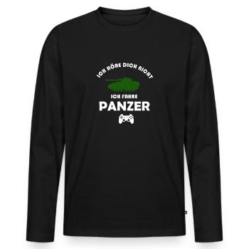 Panzerspiele - Männer Premium Bio Langarmshirt - Schwarz - Vorne - Nico (187cm)