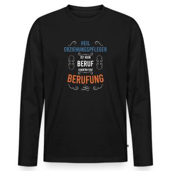 Heilerziehungspflege Heilerziehungspfleger hep - Männer Premium Bio Langarmshirt - Schwarz - Vorne - Nico (187cm)