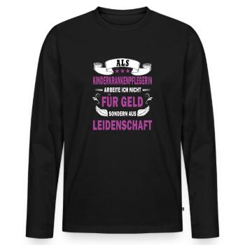 Kinderkrankenpflege Kinderkrankenpflegerin Beruf - Männer Premium Bio Langarmshirt - Schwarz - Vorne - Nico (187cm)