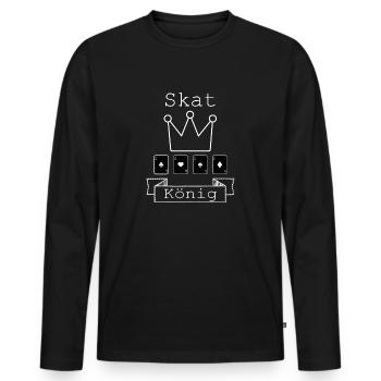 Skat König Kartenspiel Trumpf Karten Geschenk - Männer Premium Bio Langarmshirt - Schwarz - Vorne - Nico (187cm)