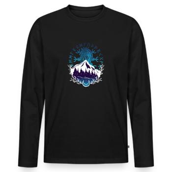 Viking Rune Celts Celtic Oegishjalmr Gift - Men's Premium Organic Long Sleeve Shirt - black - Front - Nico (187cm)