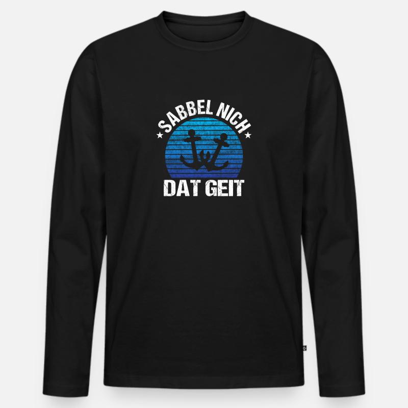 Sabbel nich dat geit - Männer Premium Bio Langarmshirt - Schwarz
