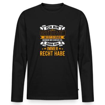 Osteopath Osteopathen Osteopathie Vatertag Spruch - Männer Premium Bio Langarmshirt - Schwarz - Vorne - Nico (187cm)