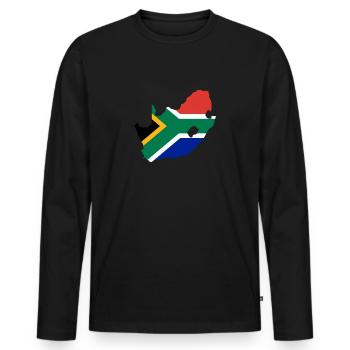 Afrique du Sud - Drapeau de l’Afrique du Sud - Afrique du Sud - T-shirt manches longues Premium bio Homme - noir - Devant - Nico (187cm)