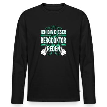 Bergdoktor Alpen Ski piste Schweiz Skiurlaub Berg - Männer Premium Bio Langarmshirt - Schwarz - Vorne - Nico (187cm)