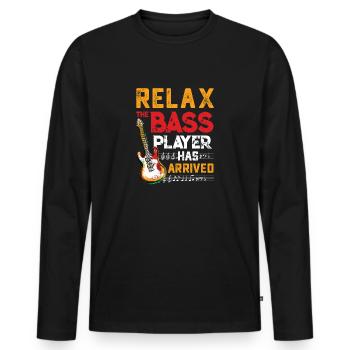 Relax The Bass Player Has Arrived Musician Guitari - T-shirt manches longues Premium bio Homme - noir - Devant - Nico (187cm)