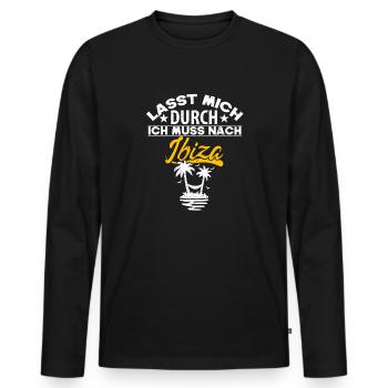 Ibiza Urlaub Urlaubsreise Reise Geschenk - Männer Premium Bio Langarmshirt - Schwarz - Vorne - Nico (187cm)