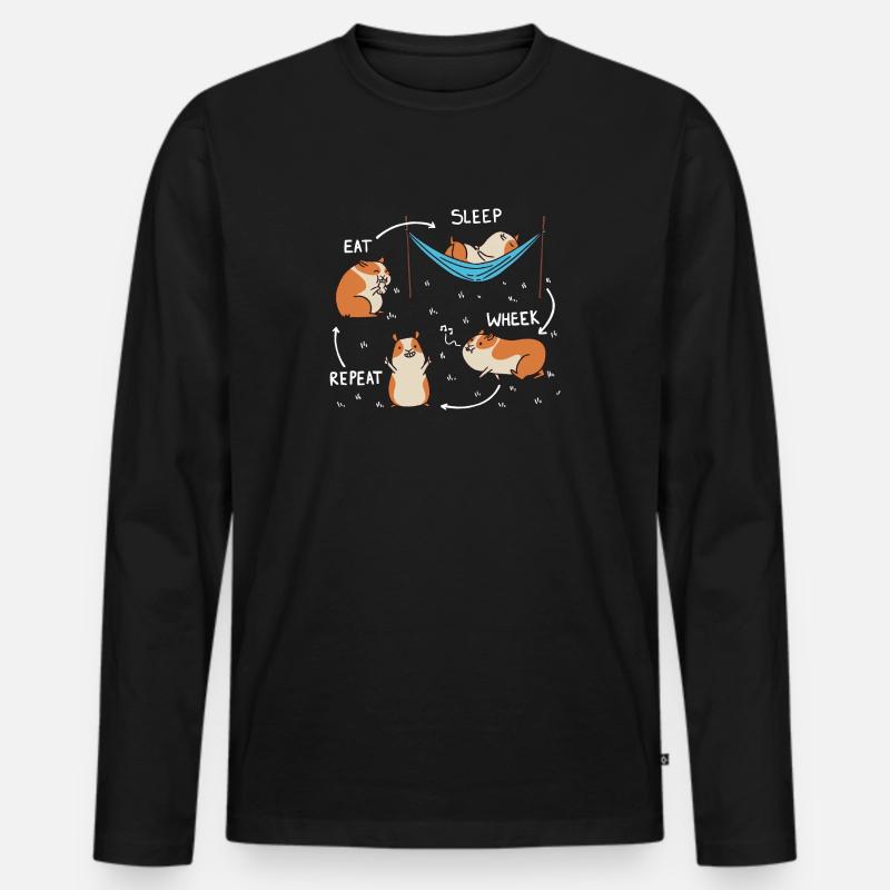 Meerschweinchen - Männer Premium Bio Langarmshirt - Schwarz