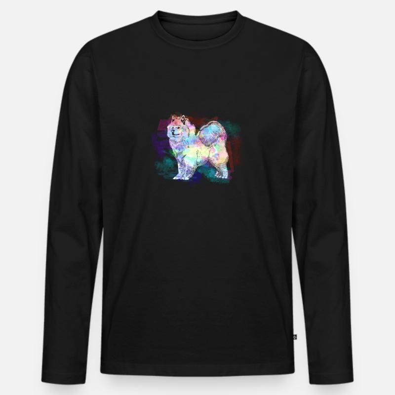 Samojede Samojeden Hundebesitzer Hund Hunde - Männer Premium Bio Langarmshirt - Schwarz