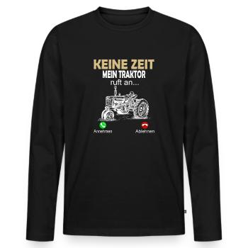 Landwirtin Hühnerflüsterer Landwirt Traktor - Männer Premium Bio Langarmshirt - Schwarz - Vorne - Nico (187cm)