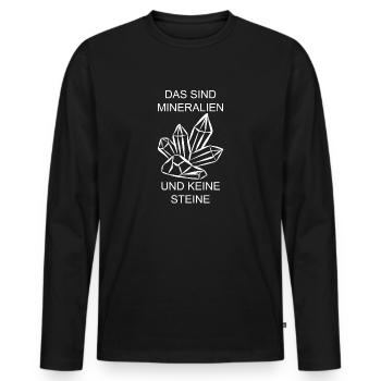 Mineralien Geologe Geologie Geschenk - Männer Premium Bio Langarmshirt - Schwarz - Vorne - Nico (187cm)