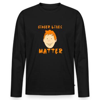 Ginger Lives Matter, Ginger And Proud - Men's Premium Organic Long Sleeve Shirt - black - Front - Nico (187cm)
